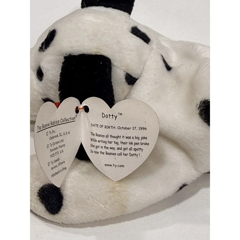 RARE VINTAGE RETIRED 1996 TY BEANIE BABY DOTTY THE DOG